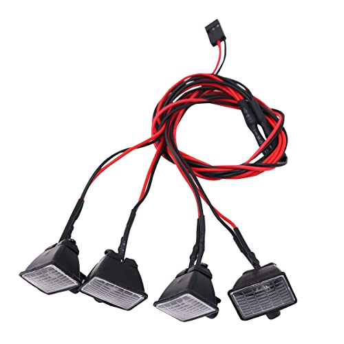 WANGCL RC Auto Dachbeleuchtung - 4 LED Lichtset für 1/10 Ferngesteuertes Monster Truck Crawler - Kompatibel mit SCX10 TRX4 von WANGCL
