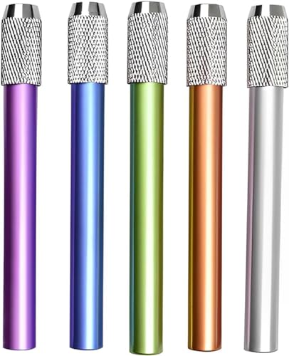 WANGENPING 5 Stück Bleistiftverlängerung Mehrere Farben, Verstellbar Aluminiumlegierung Aluminium Stifterweiterung Crayon Erweiterung, für Skizzieren Schule Malatelier Schreibgerät von WANGENPING
