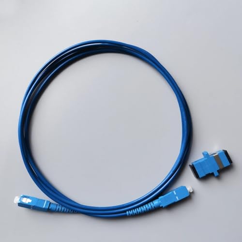 WANGF Stahlgepanzertes Glasfaser-Patchkabel SC/UPC-SC/UPC, 2 Meter, SM, FTTH, gepanzertes Anti-Maus-Verlängerungskabel(2MUPC With Adapter) von WANGF