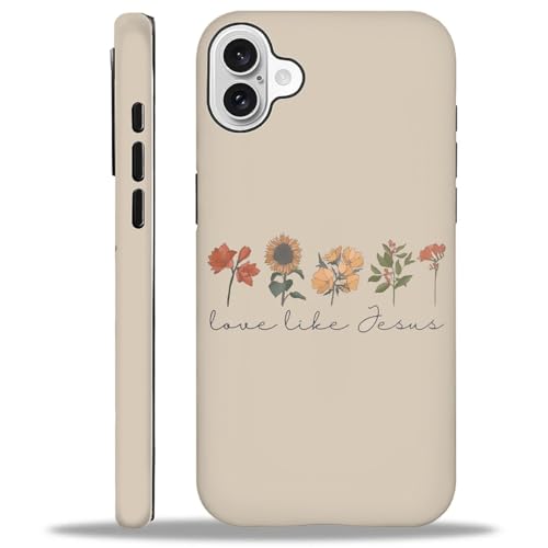 WANKBLC Glänzende Schutzhülle für iPhone 16, für Mädchen und Jungen, Ganzkörper-Design, weiches Silikon, stoßfest, kratzfest, modisches Muster, Liebe wie Jesus, religiöser Glaube, Blume WANKBLC Glänzende Schutzhülle für iPhone 16, für Mädchen und Jungen, Ganzkörper-Design, weiches Silikon, stoßfest, kratzfest, modisches Muster, Liebe wie Jesus, religiöser Glaube, Blume von WANKBLC