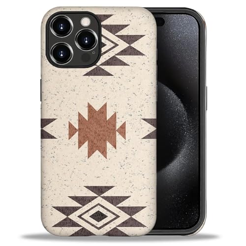 WANKBLC Glänzende Schutzhülle für iPhone 16 Pro, für Mädchen, Jungen, Ganzkörper-Design, weiches Silikon, Fallschutz, Kratzschutz, modisches Muster, Western-Boho-Aztekenmuster von WANKBLC