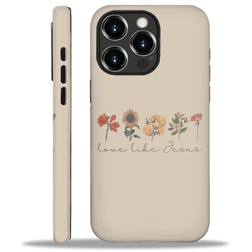 WANKBLC Glänzende Schutzhülle für iPhone 16 Pro Max, für Mädchen und Jungen, Ganzkörper-Design, weiches Silikon, stoßfest, kratzfest, modisches Muster, Liebe wie Jesus, religiöser Glaube, Blume von WANKBLC