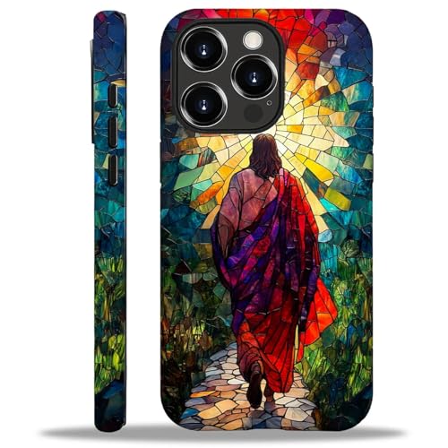 WANKBLC Glänzende Schutzhülle für iPhone 16 Pro Max, für Mädchen und Jungen, Ganzkörper-Design, weiches Silikon, stoßfest, kratzfest, modisches Muster, Motiv: Jesus beim Spazierengehen, buntes WANKBLC Glänzende Schutzhülle für iPhone 16 Pro Max, für Mädchen und Jungen, Ganzkörper-Design, weiches Silikon, stoßfest, kratzfest, modisches Muster, Motiv: Jesus beim Spazierengehen, buntes von WANKBLC