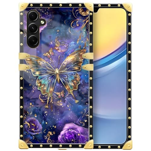 WANKBLC Kompatibel mit Samsung Galaxy A05S Hülle, glitzernder goldener Schmetterling, leuchtend violett, blau, luxuriöse goldene Dekoration für Mädchen und Frauen, weiches TPU, stoßfest, harte WANKBLC Kompatibel mit Samsung Galaxy A05S Hülle, glitzernder goldener Schmetterling, leuchtend violett, blau, luxuriöse goldene Dekoration für Mädchen und Frauen, weiches TPU, stoßfest, harte von WANKBLC