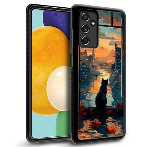 WANKBLC Schutzhülle für Samsung Galaxy A13 5G, stoßfest, Schutz für Männer und Frauen, rutschfest, für Samsung Galaxy A13 5G, schwarze Katze bei Sonnenuntergang, verrücktes Muster WANKBLC Schutzhülle für Samsung Galaxy A13 5G, stoßfest, Schutz für Männer und Frauen, rutschfest, für Samsung Galaxy A13 5G, schwarze Katze bei Sonnenuntergang, verrücktes Muster von WANKBLC