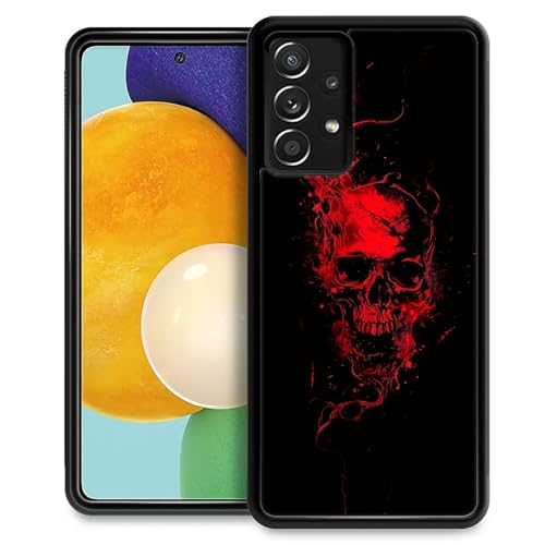 WANKBLC Schutzhülle für Samsung Galaxy A32 5G, stoßfest, Schutz für Mann und Frau, rutschfest, für Samsung Galaxy A32 5G, roter Geisterschädel, verrücktes Muster von WANKBLC