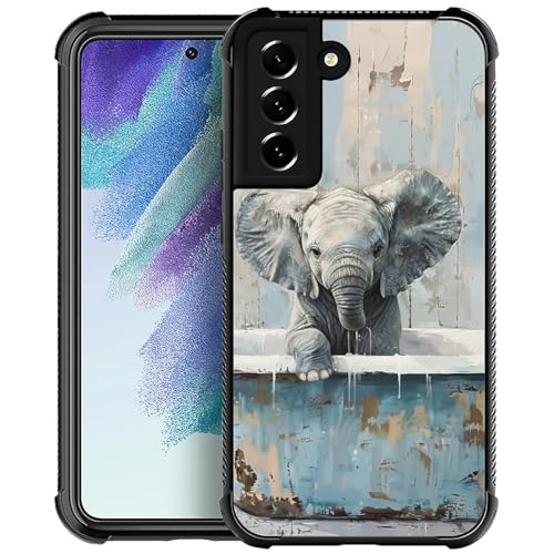 WANKBLC Schutzhülle für Samsung Galaxy S22 Plus, stoßfest, Schutz für Mann und Frau, rutschfest, Ölgemälde, Elefant in der Badewanne, verrücktes Muster WANKBLC Schutzhülle für Samsung Galaxy S22 Plus, stoßfest, Schutz für Mann und Frau, rutschfest, Ölgemälde, Elefant in der Badewanne, verrücktes Muster von WANKBLC