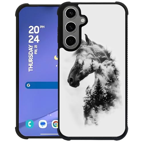 WANKBLC Schutzhülle für Samsung Galaxy S24 Plus, S25 Plus, stoßfest, Schutz für Männer und Frauen, rutschfest, für Samsung Galaxy S24 Plus, S25 Plus, Pferd mit Waldbäumen, Wolken, verrücktes Muster WANKBLC Schutzhülle für Samsung Galaxy S24 Plus, S25 Plus, stoßfest, Schutz für Männer und Frauen, rutschfest, für Samsung Galaxy S24 Plus, S25 Plus, Pferd mit Waldbäumen, Wolken, verrücktes Muster von WANKBLC