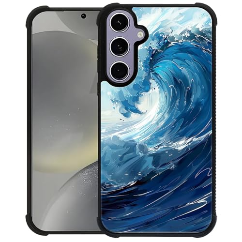 WANKBLC Schutzhülle für Samsung Galaxy S24 S25, stoßfest, für Männer und Frauen, rutschfest, für Samsung Galaxy S24 S25, Cartoon-Design, riesige Ozeanwelle, verrücktes Muster von WANKBLC