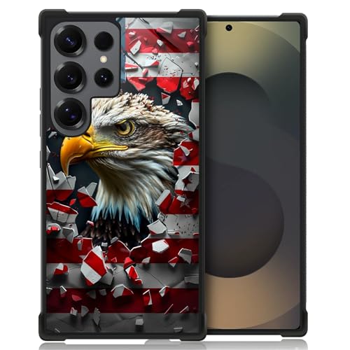 WANKBLC Schutzhülle für Samsung Galaxy S25 Ultra, stoßfest, Schutz für Männer und Frauen, rutschfest, für Samsung Galaxy S25, ultraamerikanische Flagge, Weißkopfseeadler, verrücktes Muster WANKBLC Schutzhülle für Samsung Galaxy S25 Ultra, stoßfest, Schutz für Männer und Frauen, rutschfest, für Samsung Galaxy S25, ultraamerikanische Flagge, Weißkopfseeadler, verrücktes Muster von WANKBLC