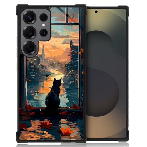 WANKBLC Schutzhülle für Samsung Galaxy S25 Ultra, stoßfest, Schutz für Männer und Frauen, rutschfest, für Samsung Galaxy S25 Ultra, schwarze Katze bei Sonnenuntergang, verrücktes Muster WANKBLC Schutzhülle für Samsung Galaxy S25 Ultra, stoßfest, Schutz für Männer und Frauen, rutschfest, für Samsung Galaxy S25 Ultra, schwarze Katze bei Sonnenuntergang, verrücktes Muster von WANKBLC