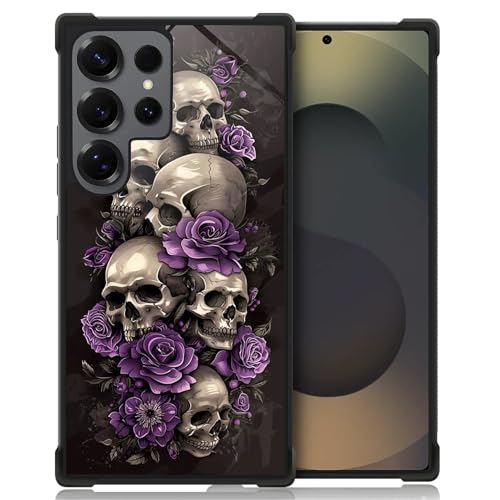 WANKBLC Schutzhülle für Samsung Galaxy S25 Ultra, stoßfest, Schutz für Männer und Frauen, rutschfest, für Samsung Galaxy S25 Ultra Illustration, gruselige Totenköpfe, violette Rosen, verrücktes Muster WANKBLC Schutzhülle für Samsung Galaxy S25 Ultra, stoßfest, Schutz für Männer und Frauen, rutschfest, für Samsung Galaxy S25 Ultra Illustration, gruselige Totenköpfe, violette Rosen, verrücktes Muster von WANKBLC
