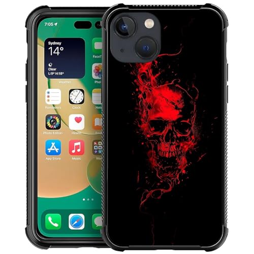 WANKBLC Schutzhülle für iPhone 13, roter Geisterschädel, verrücktes Muster, stoßfest, für Männer und Frauen, rutschfest, für iPhone 13 WANKBLC Schutzhülle für iPhone 13, roter Geisterschädel, verrücktes Muster, stoßfest, für Männer und Frauen, rutschfest, für iPhone 13 von WANKBLC