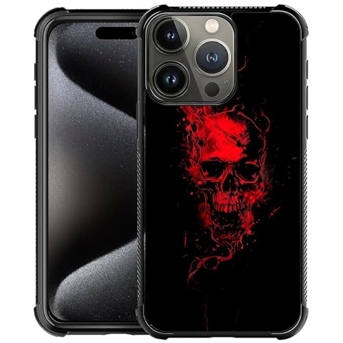 WANKBLC Schutzhülle für iPhone 16 Pro, roter Geisterschädel, verrücktes Muster, stoßfest, Schutz für Männer und Frauen, rutschfest, für iPhone 16 Pro von WANKBLC