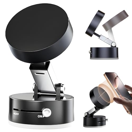WANSHI 360° Drehbar - Magnetische Handyhalterung Auto mit Vakuum & Metallplatte - Handy Ständer für Bequeme Nutzung im Auto - Handyhalterung Auto mit Magnet von WANSHI