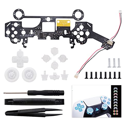 2023 1* DIY 8 Farben Luminated D-Pad Thumbsticks Gesicht Tasten LED Kit für PS5 Game Controller von WANSUPYIN