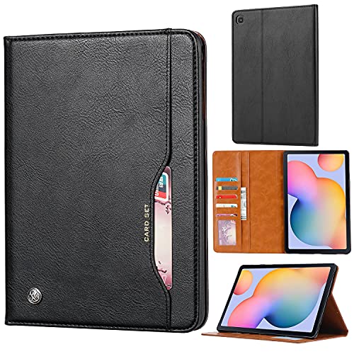 Lederhülle für Tablet PC Tablet-Case für Samsung Galaxy Tab S6 Lite Hülle (SM-P610 / P615) Faltbare Standhülle mit automatischer Tablet-Abdeckung (Farbe: Schwarz) von WANTONG