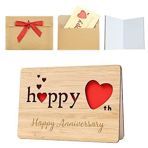 WANTOUTH Happy Anniversary Karte Holz Glückwunschkarte zum Jubiläum Beschreibbare Hölzerne Jubiläumskarten Klappbar Hochzeit Jahrestag Karte Valentinstag Karte Grußkarte für Freundin Freund Frau WANTOUTH Happy Anniversary Karte Holz Glückwunschkarte zum Jubiläum Beschreibbare Hölzerne Jubiläumskarten Klappbar Hochzeit Jahrestag Karte Valentinstag Karte Grußkarte für Freundin Freund Frau von WANTOUTH