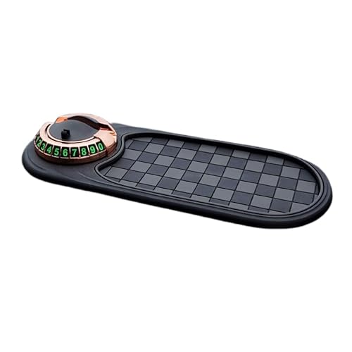 WANWEN Multifunction Car Anti-Slip Mat Auto Phone Holder, Vehicle-Mounted Anti-Slip Mat, Sticky Pad for Car Dashboard with Temporary Parking Number Plate for Phones, Keys, Gadgets (Black) von WANWEN
