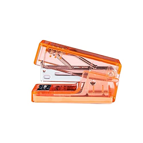 Hefter Transparenter Hefter und 640-teiliges 24/6-Heftklammern-Set, Mini-Größe, Vertragsfarbbinder, Büro-Bindewerkzeuge, Schulbedarf für Zuhause, Büro (Color : Orange) von WAOCEO