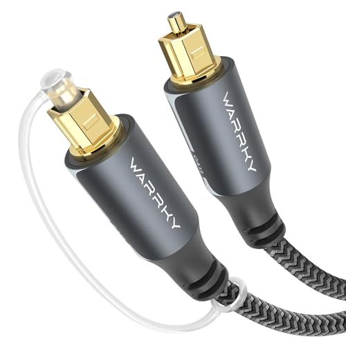 WARRKY 1M Optisches Kabel, Toslink kabel, [Nylon geflochten, Vergoldeter Stecker, Aluminiumhülse] Digital Optisch Audiokabel, Kompatibel mit LG/Samsung Soundbar, Stereoanlage, Heimkino, PS4, Xbox von WARRKY
