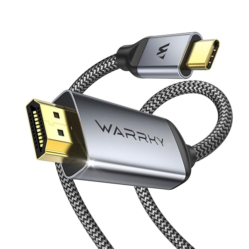WARRKY 4K USB C auf HDMI Kabel, |Geflochten, Vergoldete| Thunderbolt 4/3 auf HDMI Kabel Kompatibel für iPhone 15 Serie, MacBook Pro/Air, Mac, iPad Pro/Air, Galaxy S8 zu S23, Surface, XPS, HP -1.8M WARRKY 4K USB C auf HDMI Kabel, |Geflochten, Vergoldete| Thunderbolt 4/3 auf HDMI Kabel Kompatibel für iPhone 15 Serie, MacBook Pro/Air, Mac, iPad Pro/Air, Galaxy S8 zu S23, Surface, XPS, HP -1.8M von WARRKY