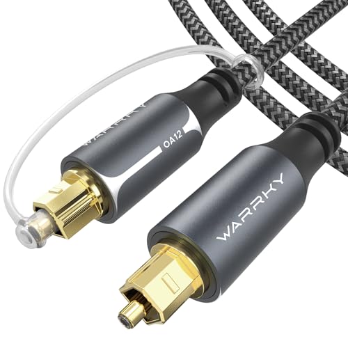 WARRKY Optisches Kabel, Toslink kabel, 3M [Nylon Geflochten, Vergoldeter Stecker, Aluminiumhülse] Digital Optisch Audiokabel, Kompatibel mit LG/Samsung Soundbar, Stereoanlage, Heimkino, PS4, Xbox von WARRKY