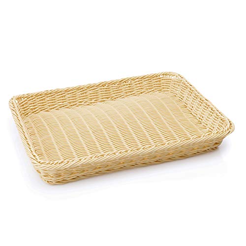 WAS 3144 435 Polypropylen Bufetkorb, 40 cm x 30 cm x 5 cm, Hellbraun von WAS Germany