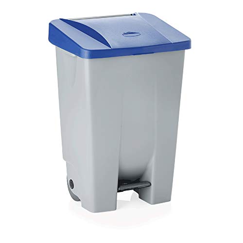 WAS 1144 801 Xtra Preiswert Polyethylen Tretabfallbehälter mit Fußpedal und Zwei Rollen, Blau, 49cm Länge, 40cm Breite, 73.5cm Höhe, 80L WAS 1144 801 Xtra Preiswert Polyethylen Tretabfallbehälter mit Fußpedal und Zwei Rollen, Blau, 49cm Länge, 40cm Breite, 73.5cm Höhe, 80L von WAS IST WAS