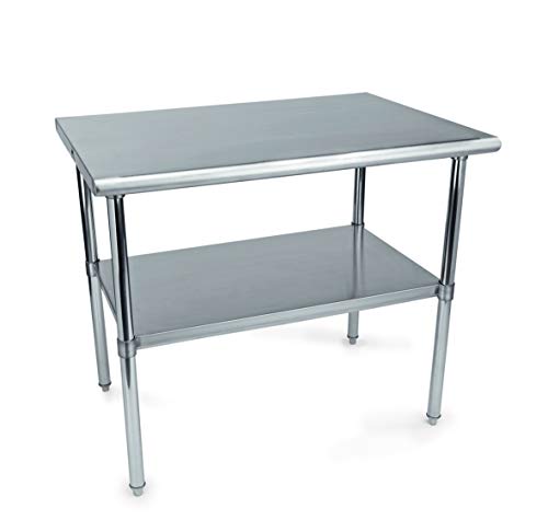 WAS 1970 140 Chromnickelstahl Arbeitstisch mit Verstärkter Arbeitsplatte und Regalboden, Höhenverstellbar, 140cm Länge, 70cm Breite, 89cm Höhe WAS 1970 140 Chromnickelstahl Arbeitstisch mit Verstärkter Arbeitsplatte und Regalboden, Höhenverstellbar, 140cm Länge, 70cm Breite, 89cm Höhe von WAS
