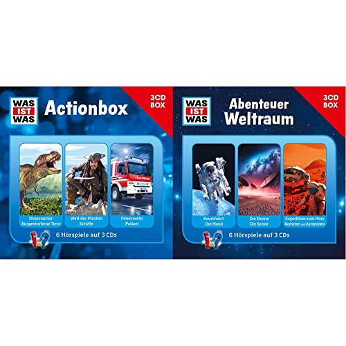 Was Ist Was 3-CD Hörspielbox Vol.1 - Actionbox & Was Ist Was 3-CD Hörspielbox Vol.6 – Abenteuer Weltraum von WAS IST WAS