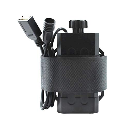 18650 Batteriehalter, WASAGA 5V USB 8.4V DC wasserdichte Outdoor Power Bank Perfekt zum Radfahren, Angeln, Camping, Klettern Power Backup (Schwarz 8.4V 4 Stück) von WASAGA