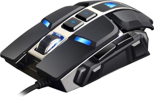 WASDkeys M300 Gaming Maus Pro Laser USB LED (austauschbare Seitenteile, mit Beleuchtung, 4000 dpi, 6 Tasten Gamer Mouse, Software & On-Board Memory, für PC, Computer, Laptop, Macbook), schwarz von WASDkeys