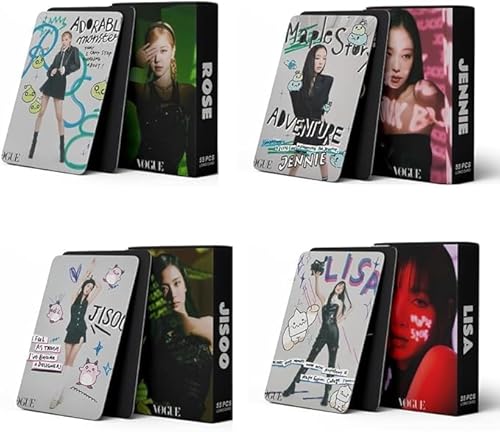 4 Pack/220 Stück Blackpink Jisoo Rosé Lisa Jennie Photocards Magazin BP Merch Mini Lomo Cards BP Photocards Postkarten von Mcties
