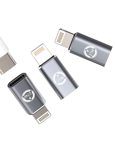 27 W USB C Buchse auf Lightning Stecker, Ladegerät, Adapter (3 Stück) für iPhone 14 Pro Max für Apple Stecker für iPad Typ C Kabel Anschluss Foto Übertragung Dateien Gerät Kabel Adapter Telefon von WASRUYI