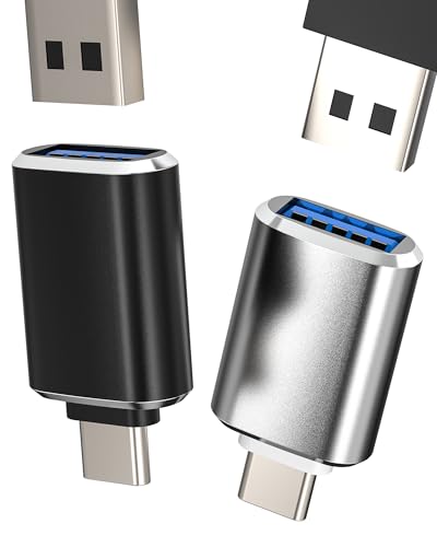 Adapter USB C auf USB (2 Stück) OTG 3.0 Kabel für iPhone 16 15 Pro Max kompatibel mit Samsung S24 S23 für iPad Anschluss Typ C Stecker USB-A Stick Player MacBook Tablet PC Auto Konverter von WASRUYI