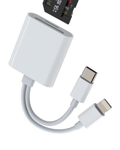 Adapter USB C und für Lightning Kartenleser SD und Micro SD Karte für Apple für iPhone16 15 14 für iPad MacBook Pro Kamera Kabel externer Speicher Herunterladen Datenübertragung Kamera von WASRUYI