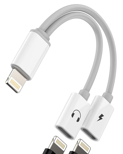 Lightning Jack Adapter 2 in 1 für iPhone 14 Pro Splitter Kopfhörer Audio Kopfhörer Ladegerät Anschluss Anschluss Kabel AUX für Apple Dual Charge AUX Zubehör für iPad Telefon Tablet Musik Lightning Jack Adapter 2 in 1 für iPhone 14 Pro Splitter Kopfhörer Audio Kopfhörer Ladegerät Anschluss Anschluss Kabel AUX für Apple Dual Charge AUX Zubehör für iPad Telefon Tablet Musik von WASRUYI