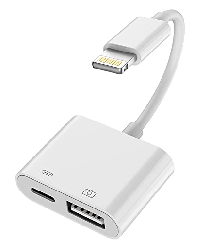Lightning auf USB Adapter für iPhone14 promax(2in1)OTG 3.0 Datentransfer für Apple Handy Ladekabel USB Stick USB-A Kartenleser Kamera Sticks für iPad Ladegerät Tastatur Maus von WASRUYI