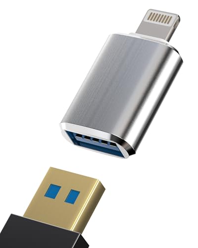 USB auf Lightning Adapter für iPhone14 13 12 Pro max OTG 3.0 Kabel Kartenleser USB-A externer Stick Tastatur Maus Kamera für Apple MFi zertifiziert Foto übertragen Daten für iPad von WASRUYI