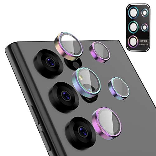 Galaxy S23 Ultra Kameralinsen-Schutz aus gehärtetem Glas aus Aluminiumlegierung für Samsung S23 Ultra(mehrfarbig) von WATACHE
