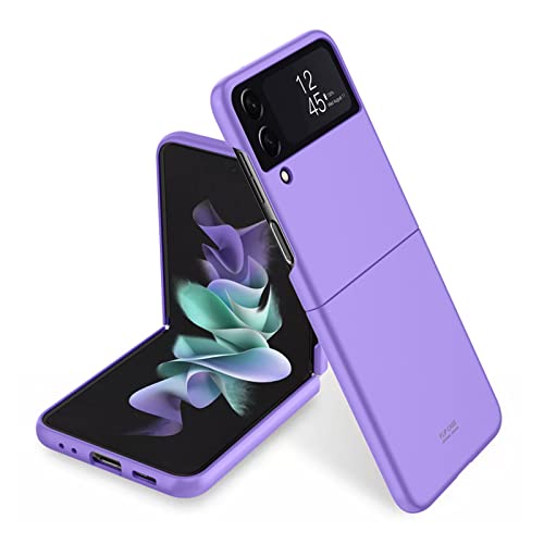 Kompatibel mit Galaxy Z Flip 4 Hülle, Slim Fit Hard PC Full Anti-Scratch Shock-Proof Bumper Flip Skin Feel Schutzhülle mit mattem Finish für Samsung Galaxy Z Flip 4 5G (lila) von WATACHE