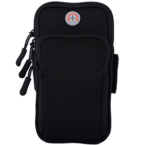 WATACHE Arm-Tasche,Universelle wasserfeste hüpffreie Sportarmband-Handytasche mit Kopfhöreranschluss für iPhone 13 12 Pro Xs Max 8 7 6 6S Plus, Galaxy S9 Plus S9 S8 S7 Note 9 8-Schwarz von WATACHE