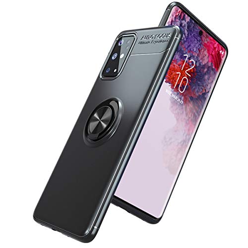 WATACHE Galaxy S20 Plus Hülle, Slim Fit Schutzhülle aus mattem, weichem Silikon mit [Ringhalter-Ständer] [Magnetische Autohalterung] für Samsung Galaxy S20 Plus,Schwarz von WATACHE