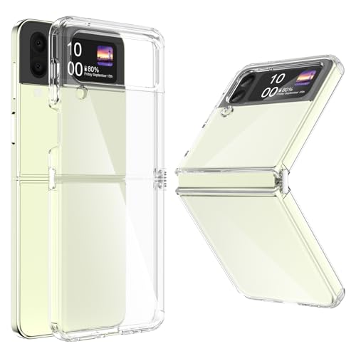 WATACHE Schutzhülle für Galaxy Z Flip 3, Z Flip 3, transparent, dünn, transparent, stoßfest, Scharnier, weiches TPU, Flip3, Handyhülle, transparent von WATACHE