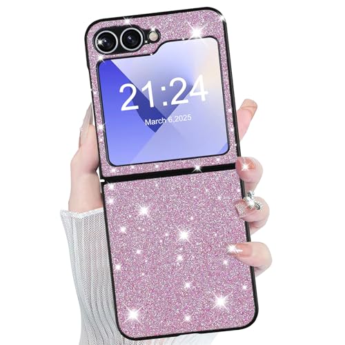 WATACHE Schutzhülle für Samsung Galaxy Z Flip 6, Glitzer, Klapphülle für Mädchen und Frauen, niedlich, glänzend, stoßfest, Schutzhülle für Galaxy Flip 6, 2024 5G, Rosa WATACHE Schutzhülle für Samsung Galaxy Z Flip 6, Glitzer, Klapphülle für Mädchen und Frauen, niedlich, glänzend, stoßfest, Schutzhülle für Galaxy Flip 6, 2024 5G, Rosa von WATACHE