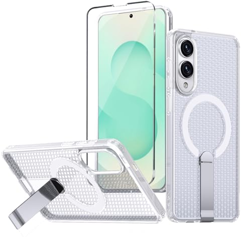 WATEFULL Schutzhülle für Samsung Galaxy S25 Edge mit Ständer, kompatibel mit MagSafe + 1 Displayschutzfolie, [eingebauter Ständer und Magnet], [Wärmeableitung], matte Schutzhülle für Galaxy S25 Edge von WATEFULL