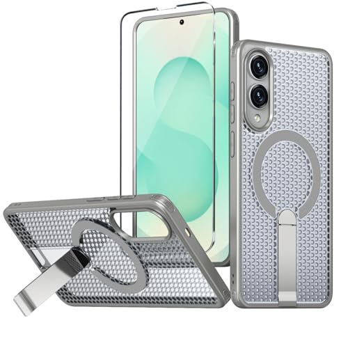 WATEFULL Schutzhülle für Samsung Galaxy S25 Edge mit Ständer, kompatibel mit MagSafe + 1 Displayschutzfolie, [eingebauter Ständer und Magnet], [Wärmeableitung], matte Schutzhülle für Galaxy S25 Edge von WATEFULL