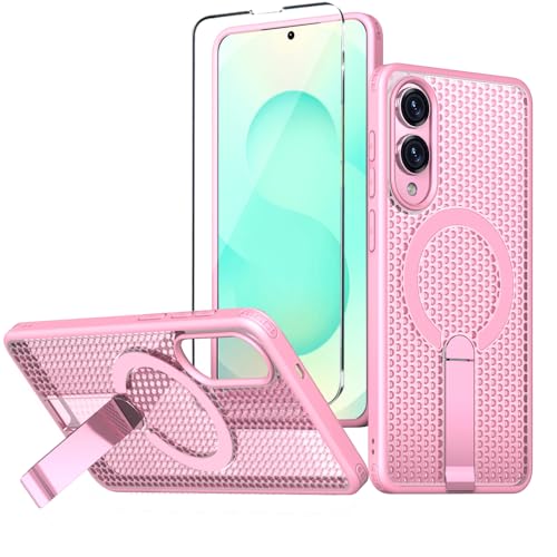 WATEFULL Schutzhülle für Samsung Galaxy S25 Edge mit Ständer, kompatibel mit MagSafe + 1 Displayschutzfolie, [eingebauter Ständer und Magnet], [Wärmeableitung], matte Schutzhülle für Galaxy S25 Edge von WATEFULL
