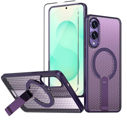 WATEFULL Schutzhülle für Samsung Galaxy S25 Edge mit Ständer, kompatibel mit MagSafe + 1 Displayschutzfolie, [eingebauter Ständer und Magnet], [Wärmeableitung], matte Schutzhülle für Galaxy S25 Edge von WATEFULL